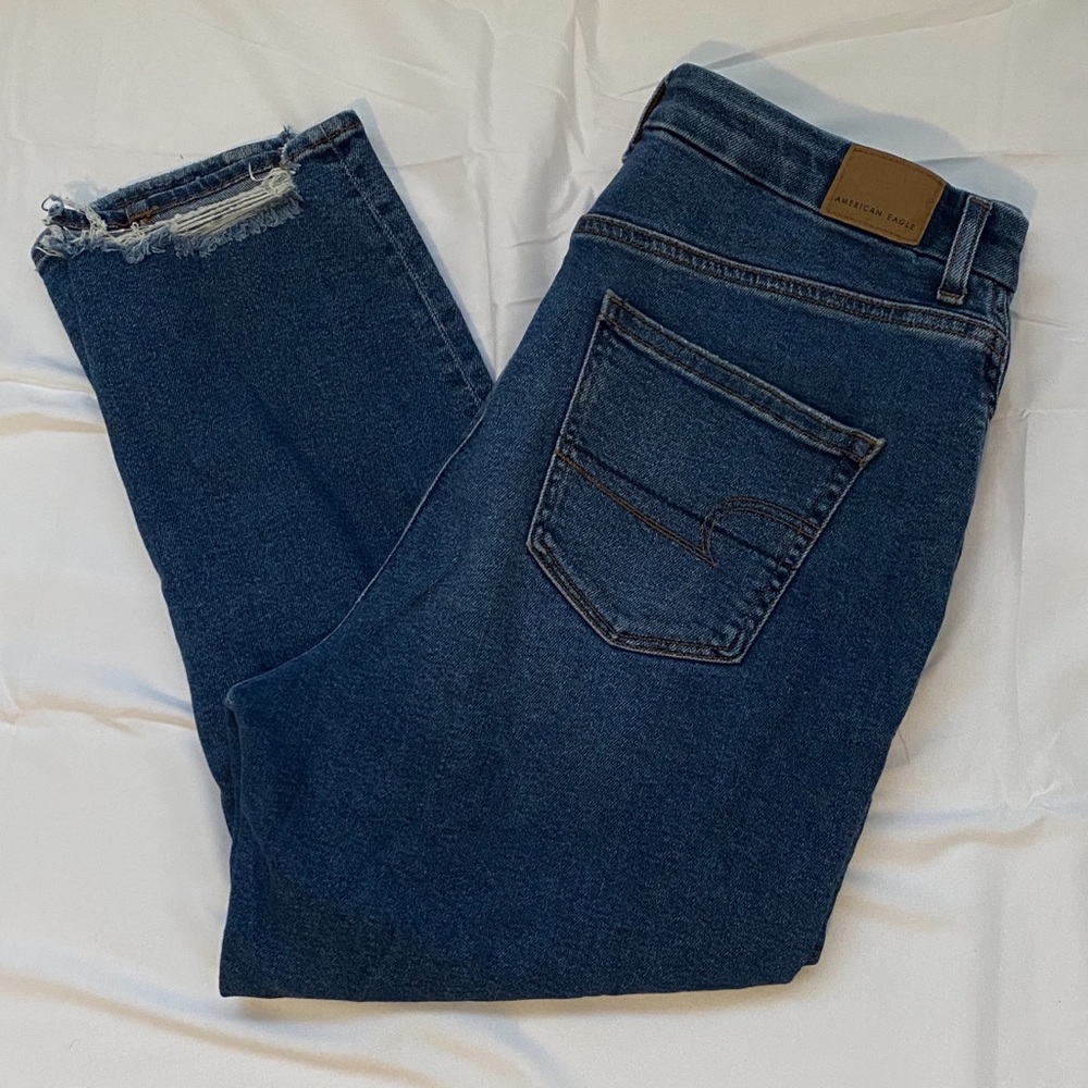 American Eagle Curvy Mom Jean Medium Blue Denim